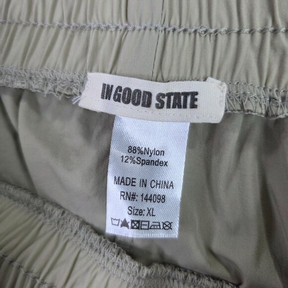 Mens In Good State Beige Cargo Jogger Pants Nylon Spandex Blend Lightweight XL - Picture 3 of 9